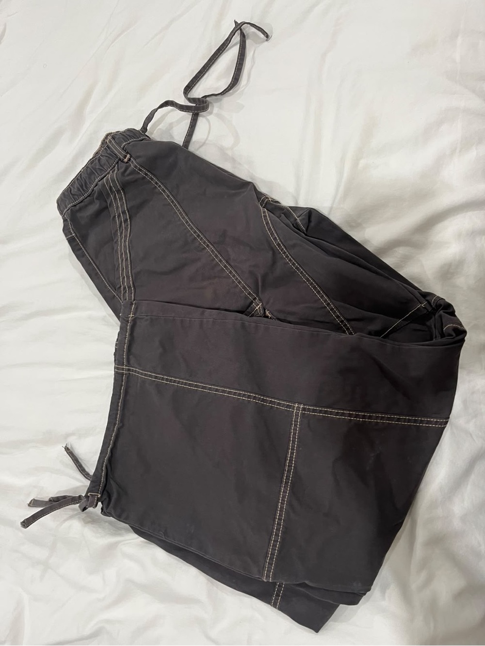 Zara womens grey Drawstring cargo Pants size US6